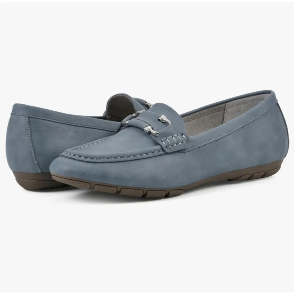 CLIFFS By White Mountain Glaring Loafers Womens Sz 8W Black Classic Comfortable